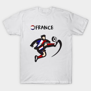 Dynamic France Soccer Player Pose V1-3 T-Shirt